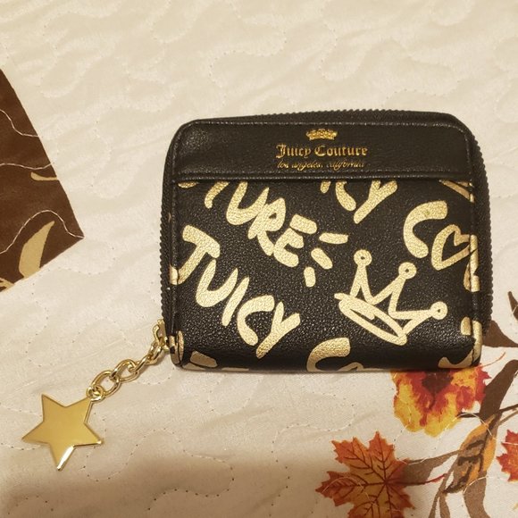 Juicy Couture Brown/Gold Wallet W/zipper  NWOT - Picture 1 of 9